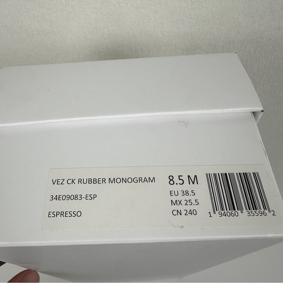 CALVIN KLEIN Women's Vez CK Monogram Espadrilles Size 8.5 Espresso Rubber - Picture 10 of 10